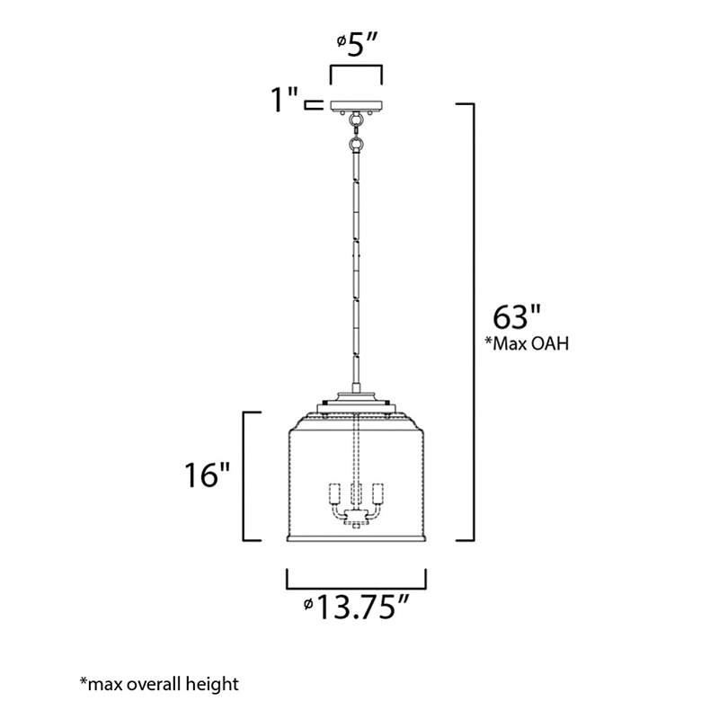 Image 5 Maxim Acadia 13 3/4" Wide Black 3-Light Bell Pendant more views