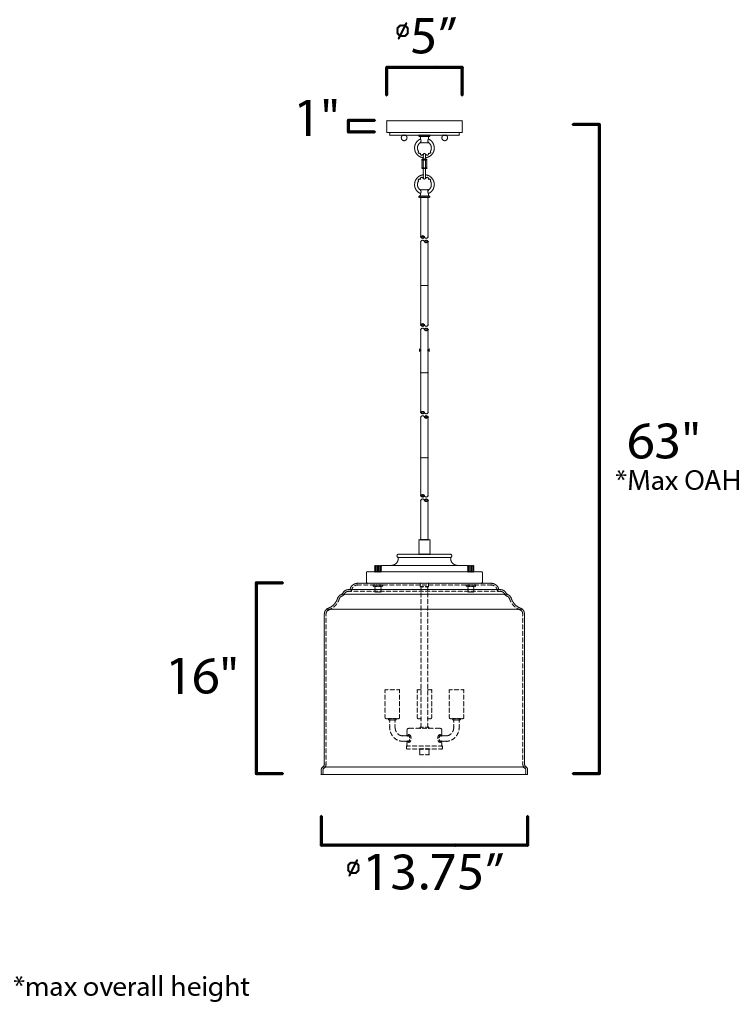 Image 6 Maxim Acadia 13 3/4" Wide Natural Aged Brass 3-Light Pendant more views