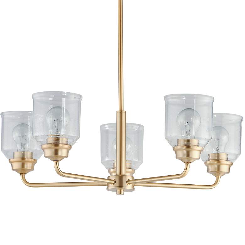 Image 2 Maxim Acadia 26" Wide 5-Light Seeded Glass and Gold Chandelier more views