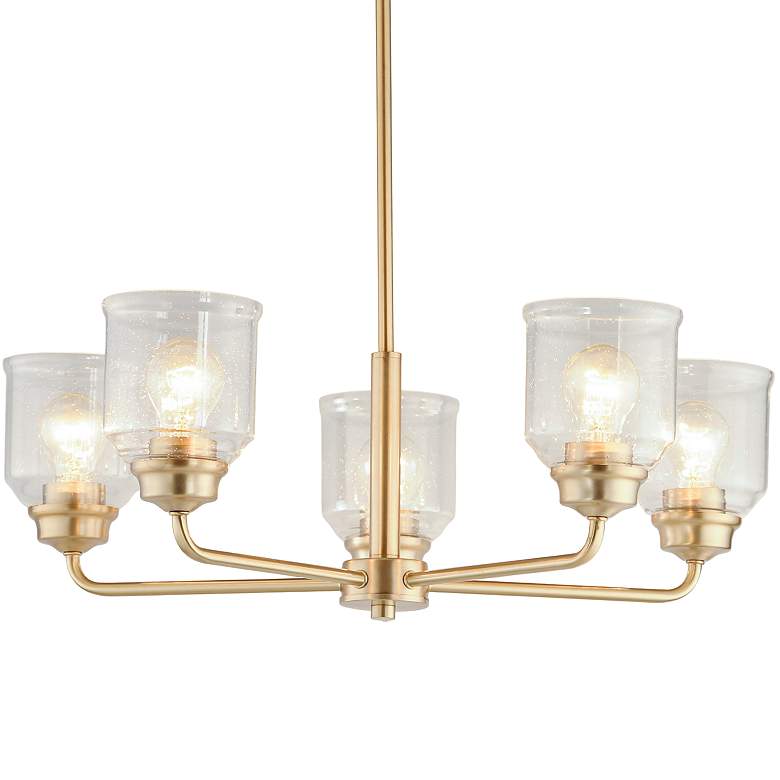 Image 3 Maxim Acadia 26" Wide 5-Light Seeded Glass and Gold Chandelier more views
