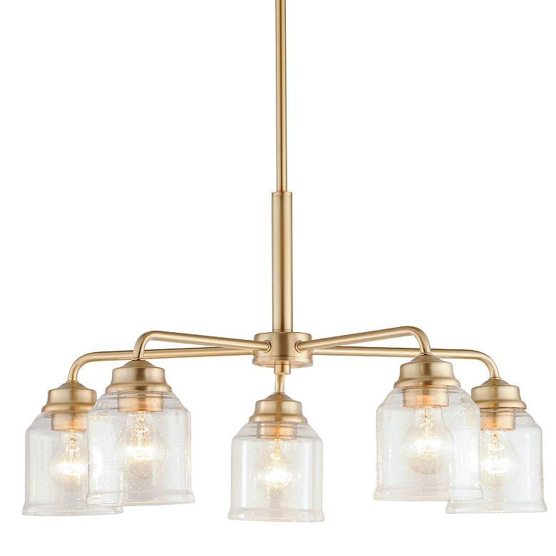 Image 7 Maxim Acadia 26" Wide 5-Light Seeded Glass and Gold Chandelier more views