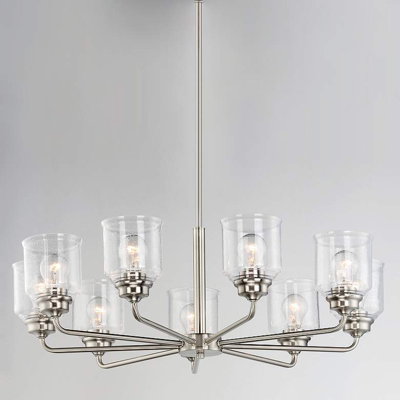 Image 1 Maxim Acadia 32" Wide Satin Nickel 8-Light Chandelier