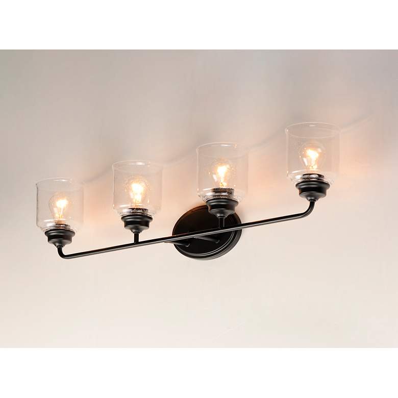 Image 1 Maxim Acadia 35" Wide Black 4-Light Bath Light