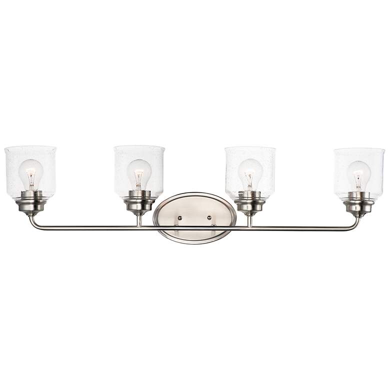 Image 1 Maxim Acadia 35" Wide Satin Nickel 4-Light Bath Vanity