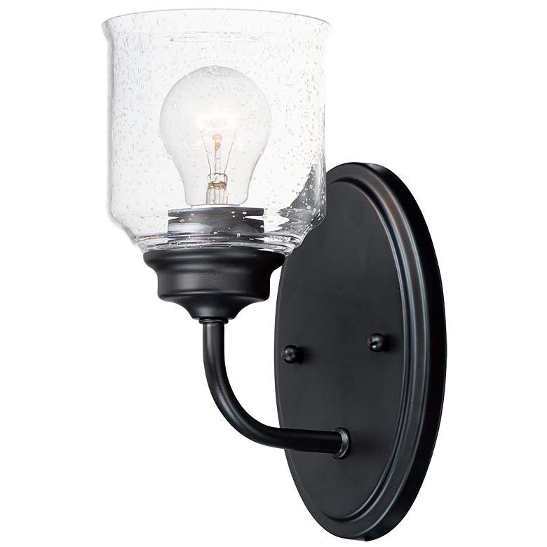Image 1 Maxim Acadia 5"W X10 1/2" H Black Finish Traditional Wall Sconce