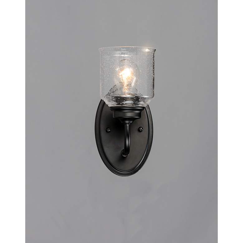 Image 2 Maxim Acadia 5"W X10 1/2" H Black Finish Traditional Wall Sconce more views
