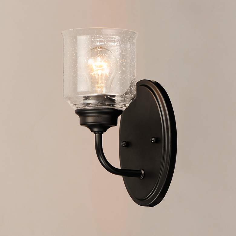 Image 4 Maxim Acadia 5"W X10 1/2" H Black Finish Traditional Wall Sconce more views