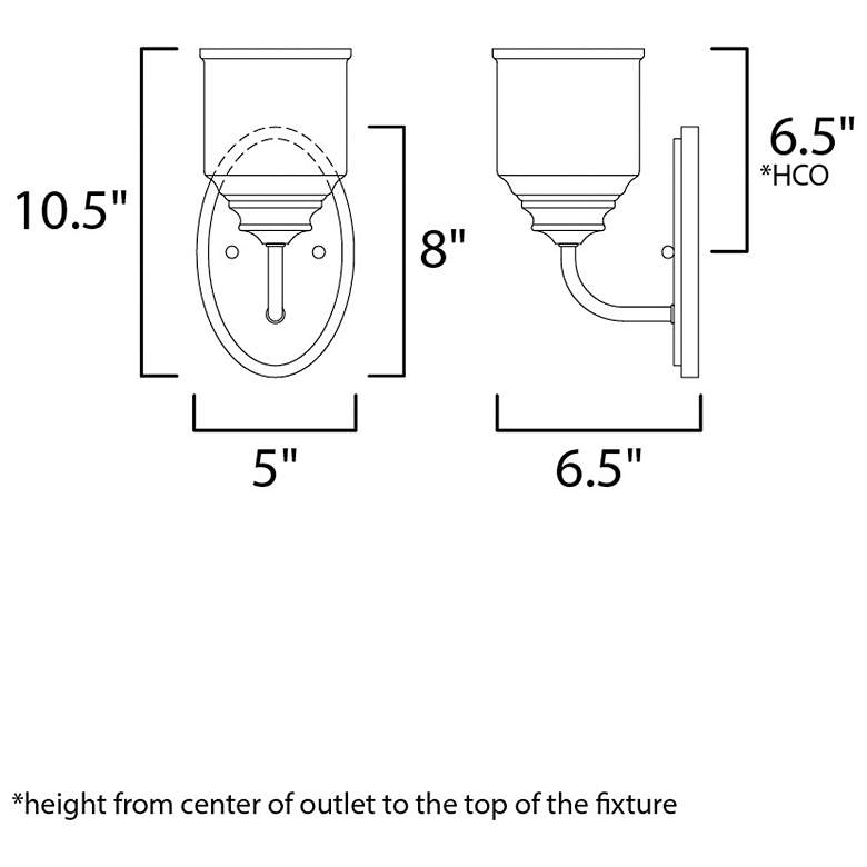 Image 5 Maxim Acadia 5"W X10 1/2" H Black Finish Traditional Wall Sconce more views