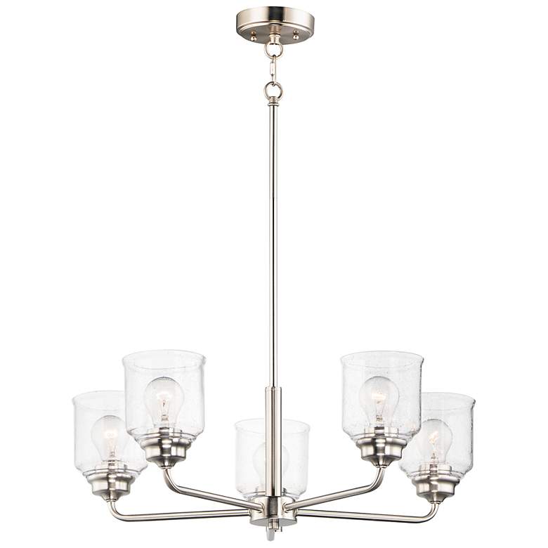 Image 1 Maxim Acadia 5-Light 26" Wide Satin Nickel Chandelier