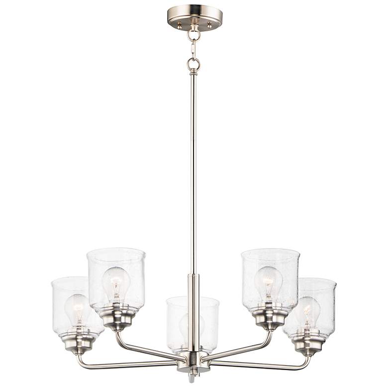 Image 1 Maxim Acadia 5-Light 26 inch Wide Satin Nickel Chandelier