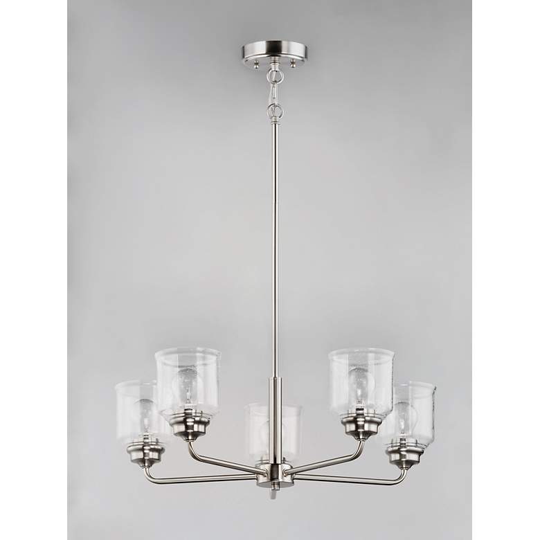 Image 2 Maxim Acadia 5-Light 26" Wide Satin Nickel Chandelier more views