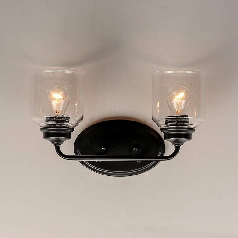 Image 1 Maxim Acadia 9" High Black 2-Light Wall Sconce