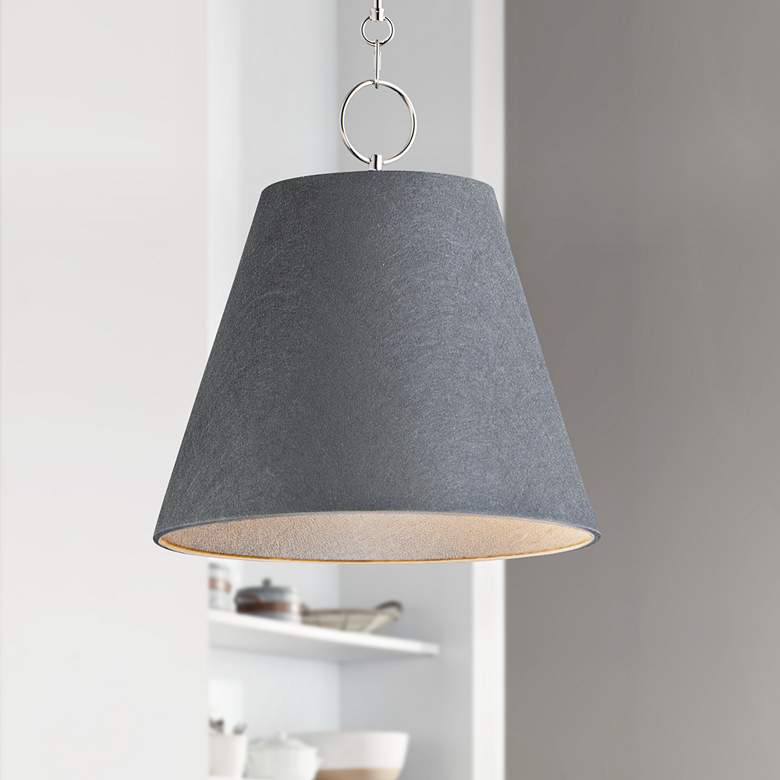 Image 1 Maxim Acoustic 20"W Polished Nickel and Black Pendant Light