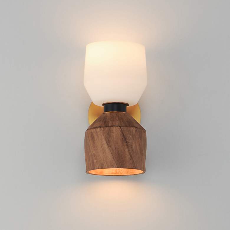 Image 3 Maxim Akimbo 12" High Dark Bronze/Antique Brass 2-Light Wall Sconce more views