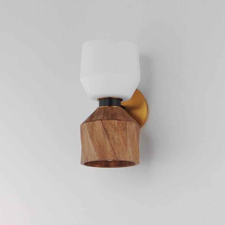 Image 4 Maxim Akimbo 12" High Dark Bronze/Antique Brass 2-Light Wall Sconce more views