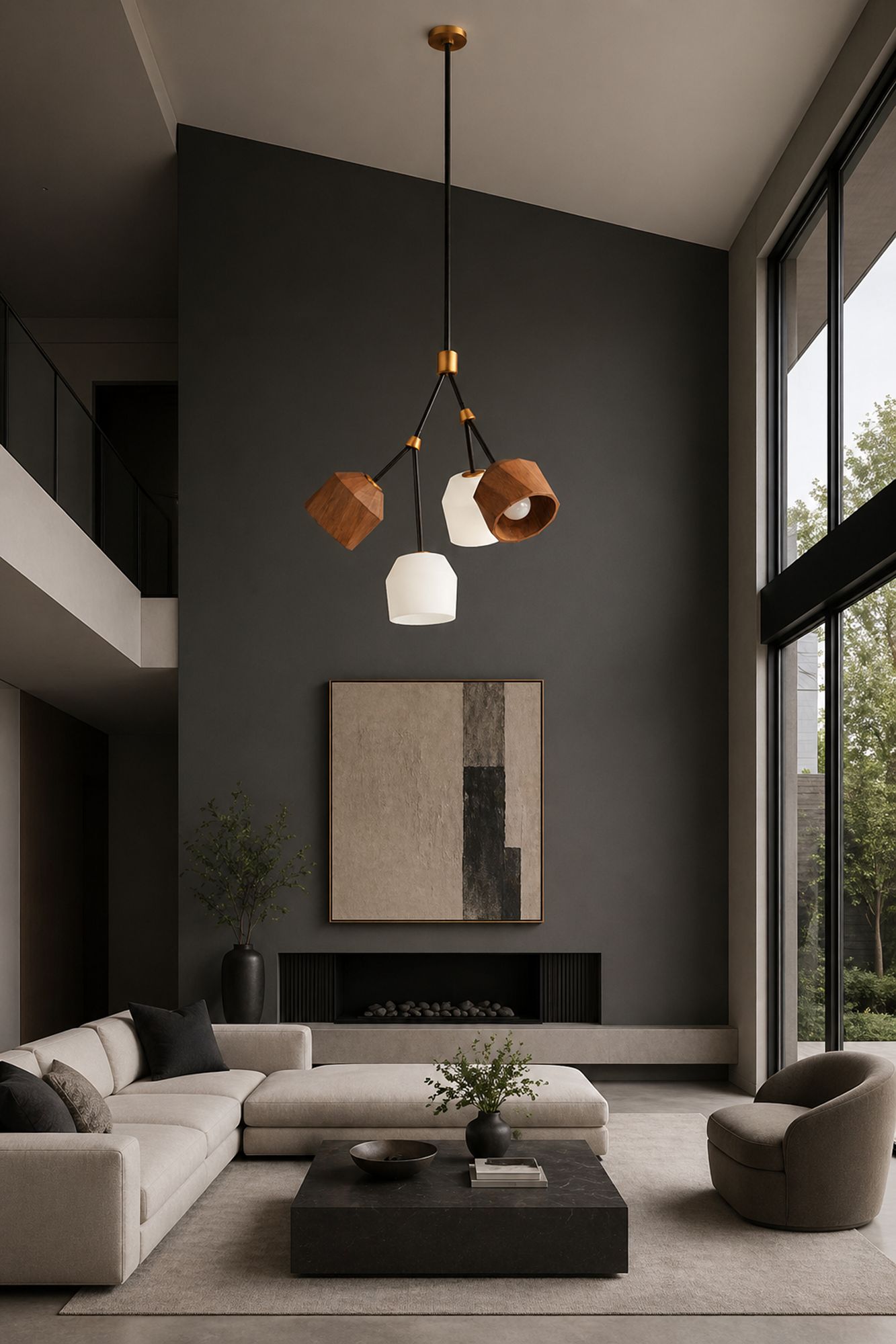 Maxim Akimbo 21 3/4" Wide Dark Bronze LED Sputnik Pendant in scene