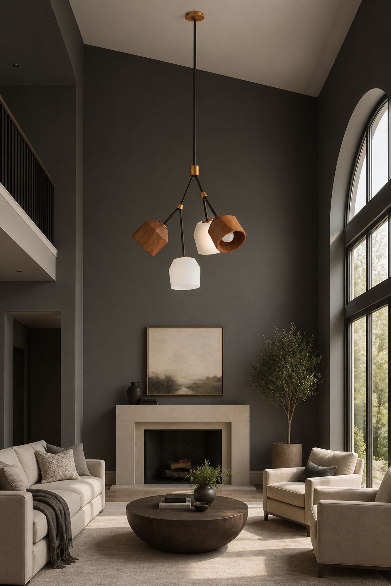 Maxim Akimbo 21 3/4" Wide Dark Bronze LED Sputnik Pendant in scene