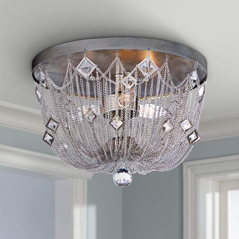 Image 1 Maxim Alessandra 15 inch Wide Silver Mist 3-Light Ceiling Light