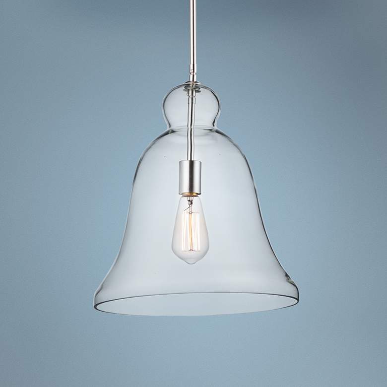 Image 1 Maxim Annabelle 13 3/4 inch Wide Satin Nickel Pendant Light