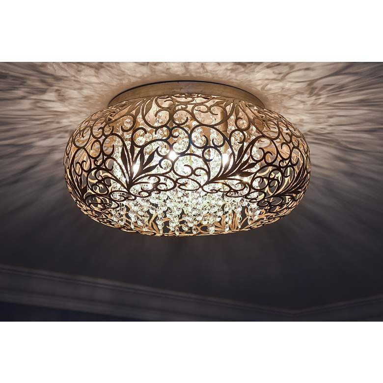 Image 6 Maxim Arabesque 18" Wide Golden Silver Flushmount Ceiling Light more views
