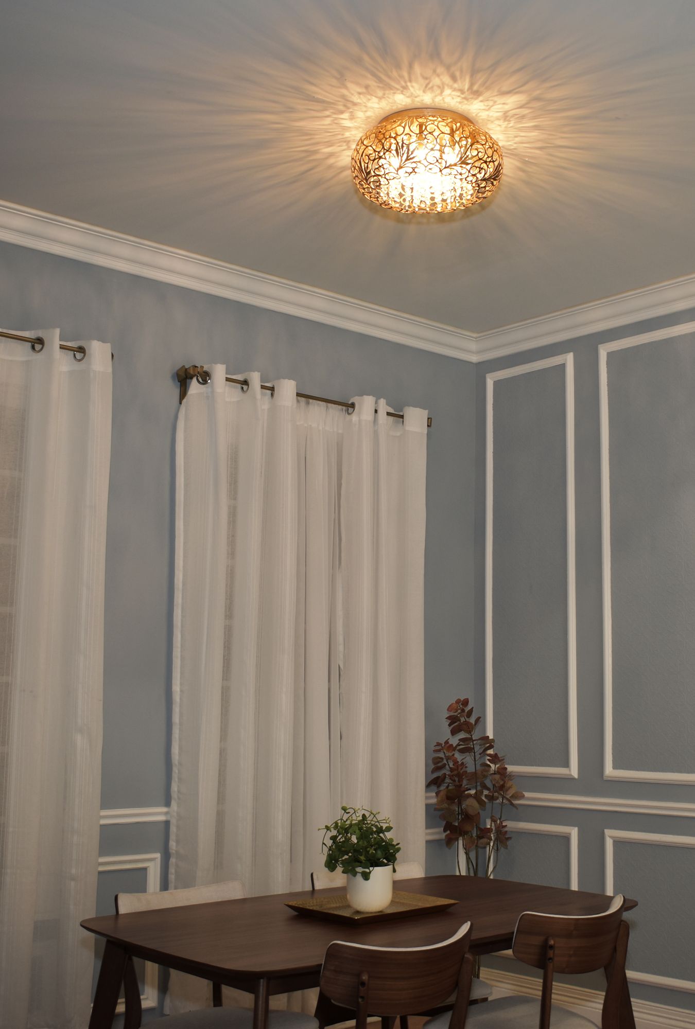 Maxim Arabesque 18" Wide Golden Silver Flushmount Ceiling Light in scene