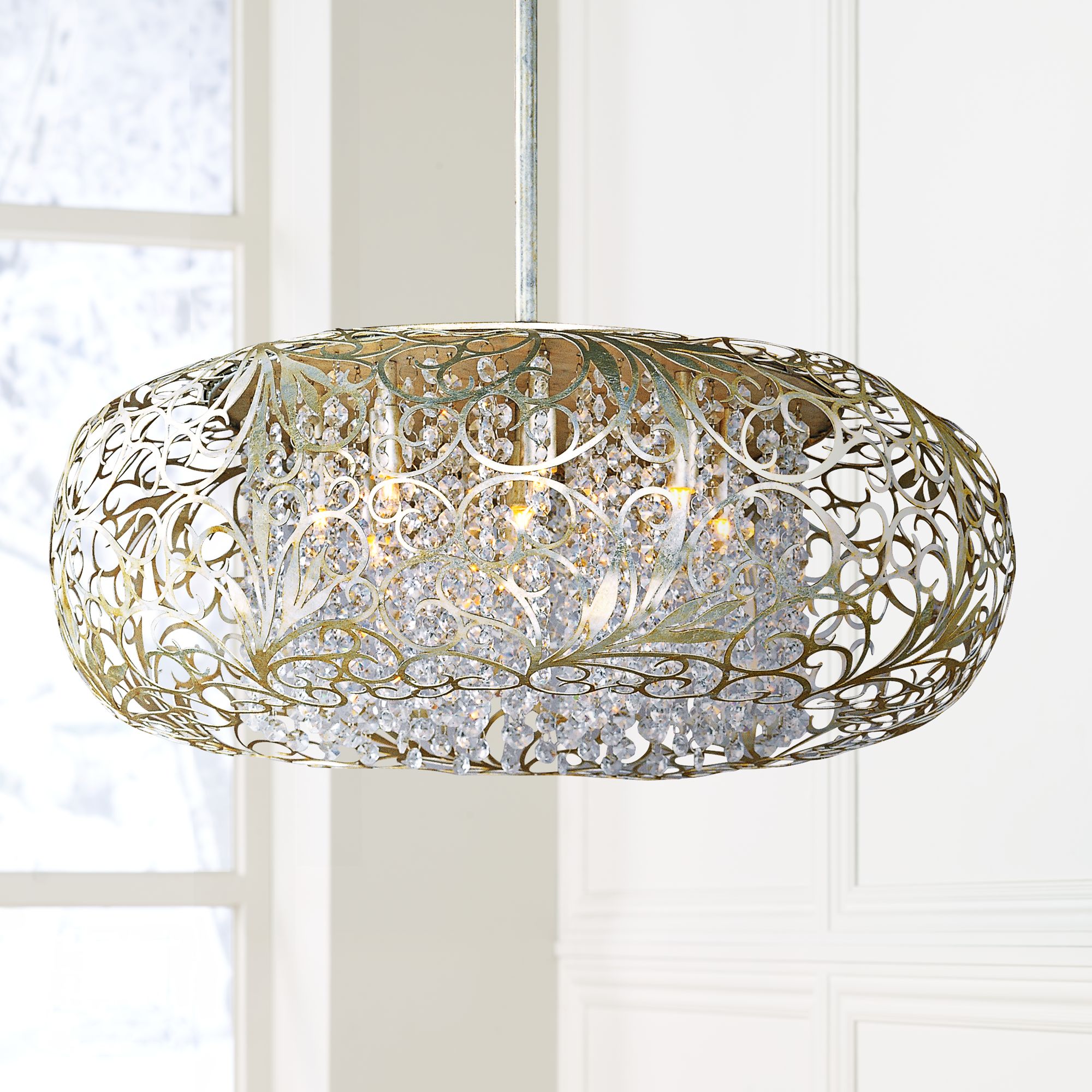 arabesque crystal pendant chandelier