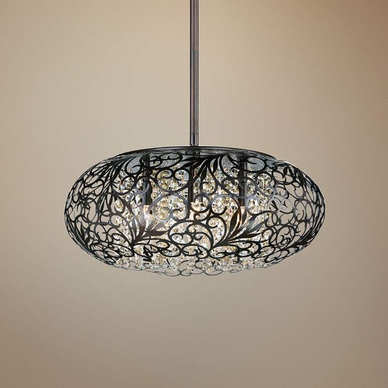 Image 1 Maxim Arabesque 24" Wide Oil Rubbed Bronze 9-Light Pendant