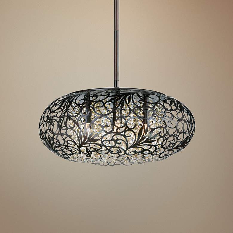 Image 1 Maxim Arabesque 24 inch Wide Oil Rubbed Bronze 9-Light Pendant