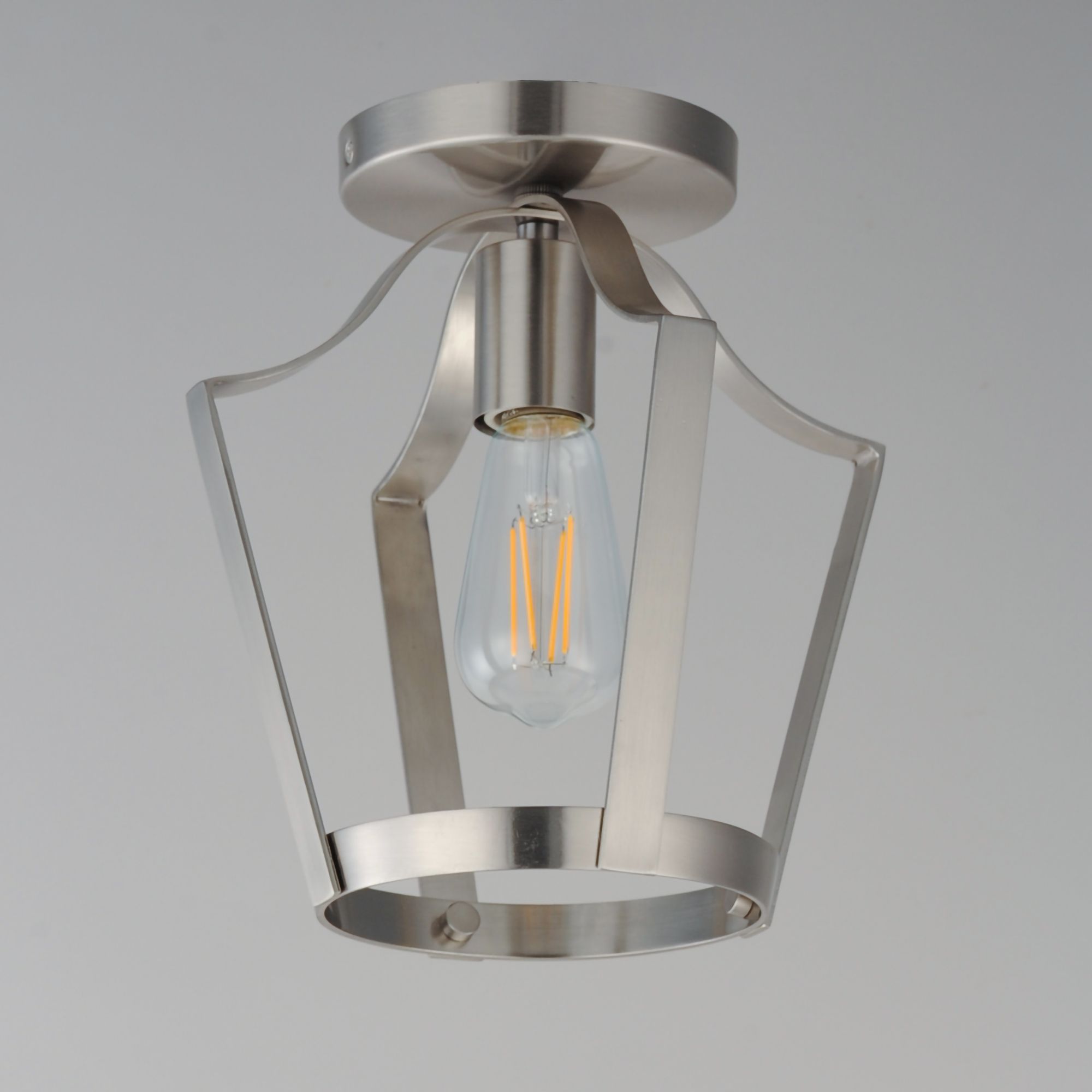 Image 5 Maxim Arden 9 1/2" Wide Satin Nickel Single Pendant/Semi Flush more views