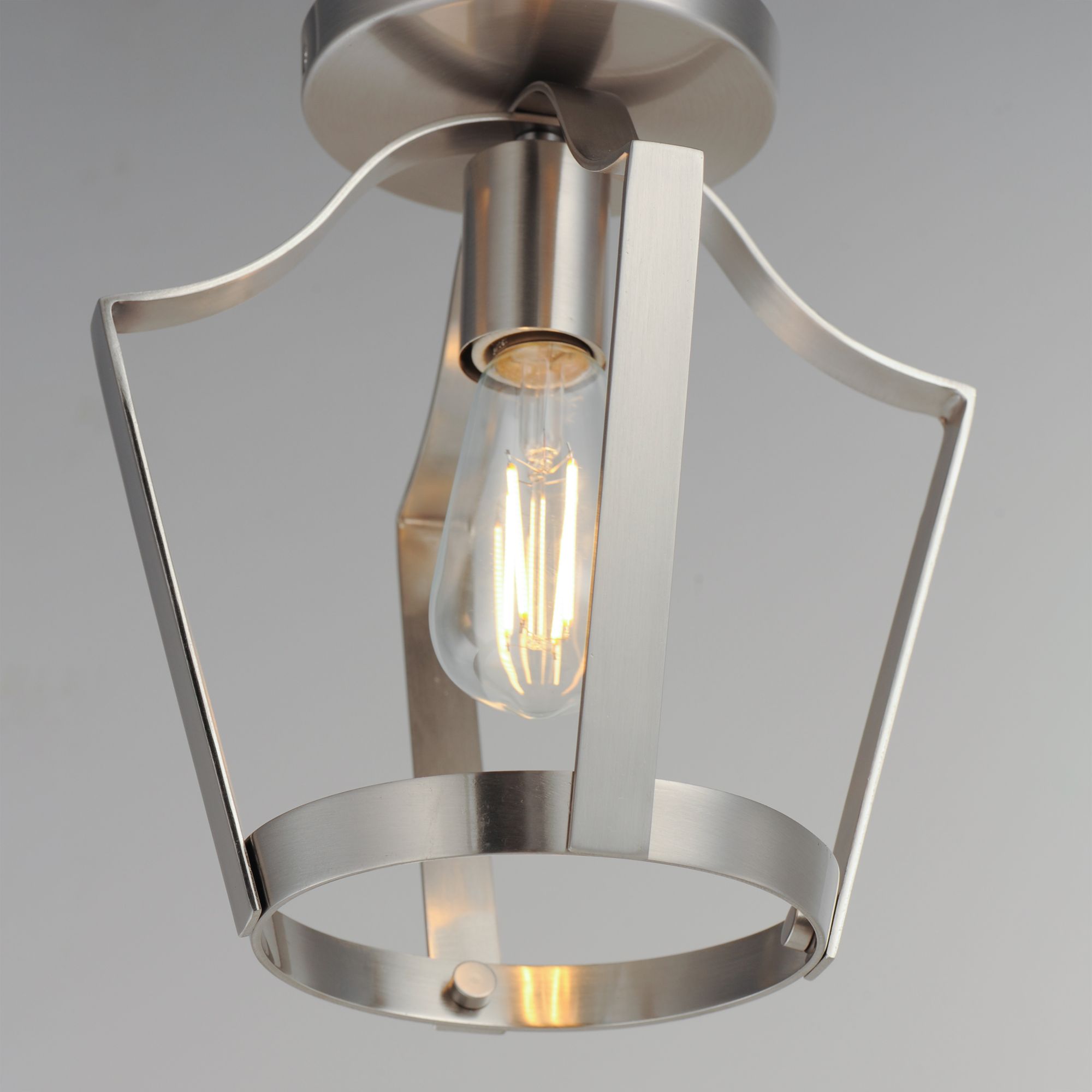 Image 6 Maxim Arden 9 1/2" Wide Satin Nickel Single Pendant/Semi Flush more views