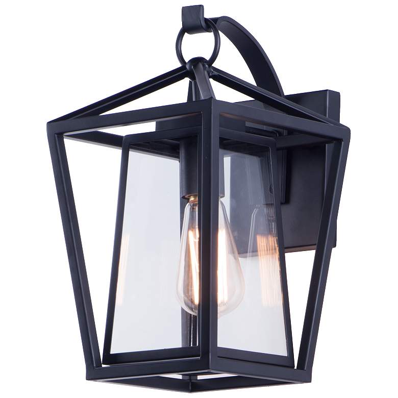 Image 1 Maxim Artisan 14" High Black Outdoor Lantern Wall Light