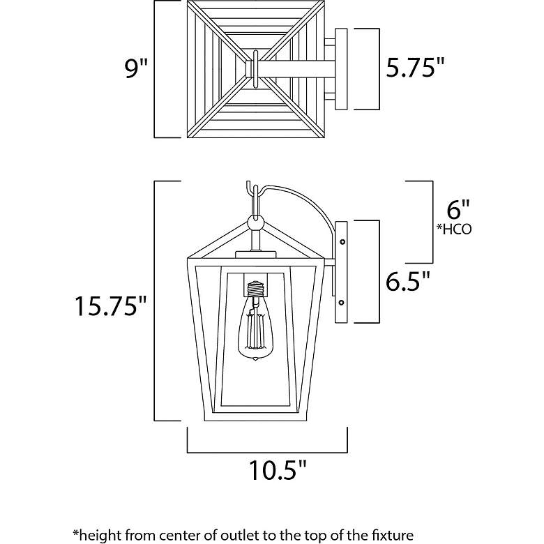 Image 6 Maxim Artisan 15 3/4" High Black Outdoor Lantern Wall Light more views