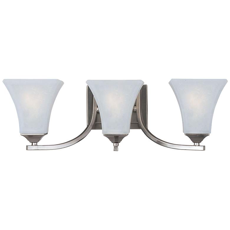 Image 1 Maxim Aurora 21 1/2 inch Wide 3-Light Satin Nickel Bath Light