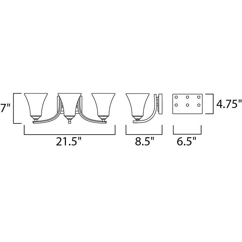 Image 2 Maxim Aurora 21 1/2 inch Wide 3-Light Satin Nickel Bath Light more views