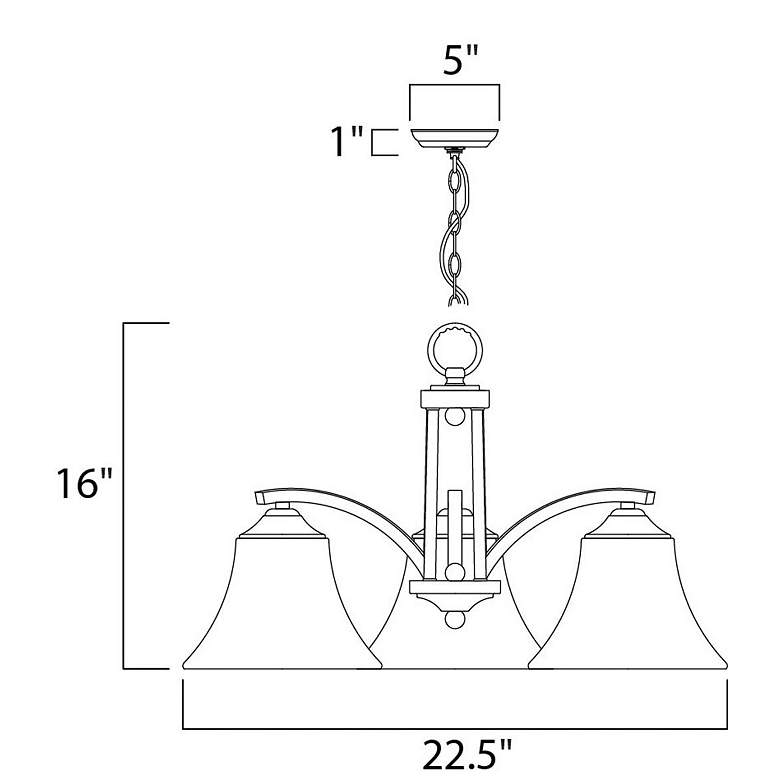 Image 4 Maxim Aurora 22 1/2" Wide 3-Light Satin Nickel Chandelier more views