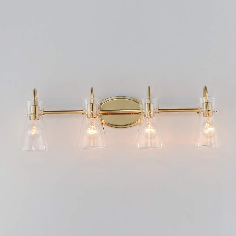 Image 3 Maxim Ava 30" Wide Natural Aged Brass 4-Light Bath Vanity more views