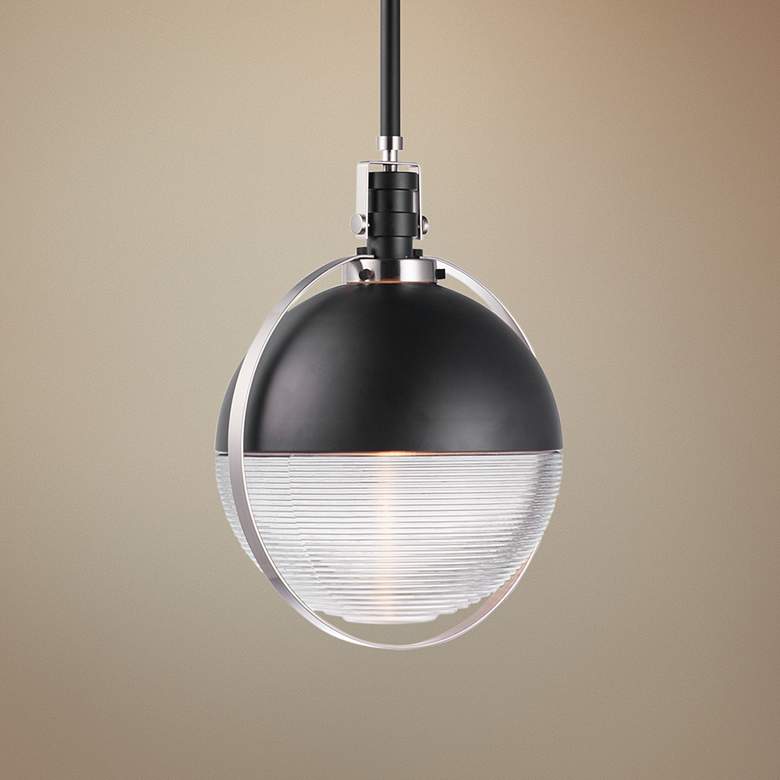 Image 1 Maxim Axiom 13 3/4 inch Wide Black and Nickel LED Pendant Light