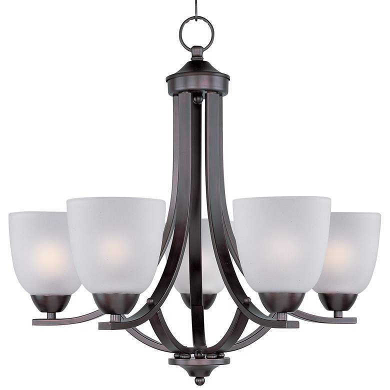 Image 2 Maxim Axis 24" Wide White Glass Oil Rubbed Bronze Chandelier