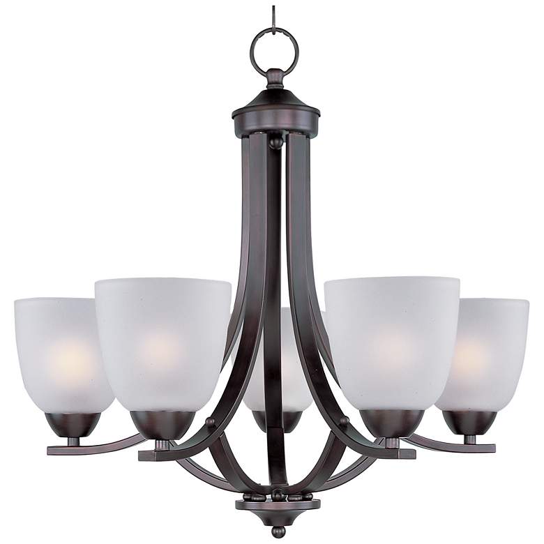 Image 2 Maxim Axis 24" Wide White Glass Oil-Rubbed Bronze Chandelier