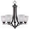 Maxim Axis 24" Wide White Glass Oil Rubbed Bronze Chandelier