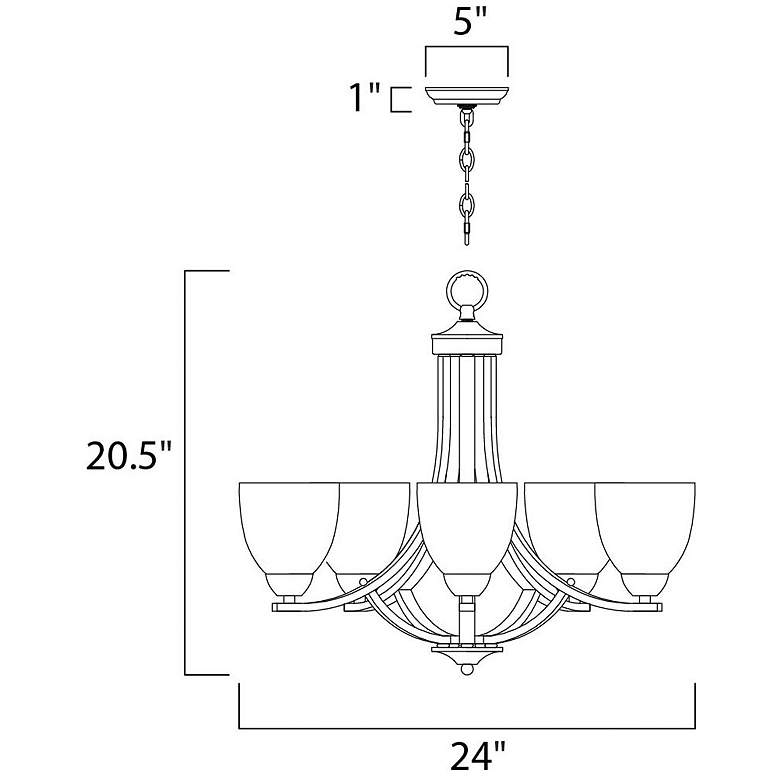 Image 3 Maxim Axis 24 inch Wide White Glass Oil Rubbed Bronze Chandelier more views