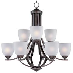 Maxim Axis 28" Wide Oil-Rubbed Bronze 9-Light 2-Tier Chandelier