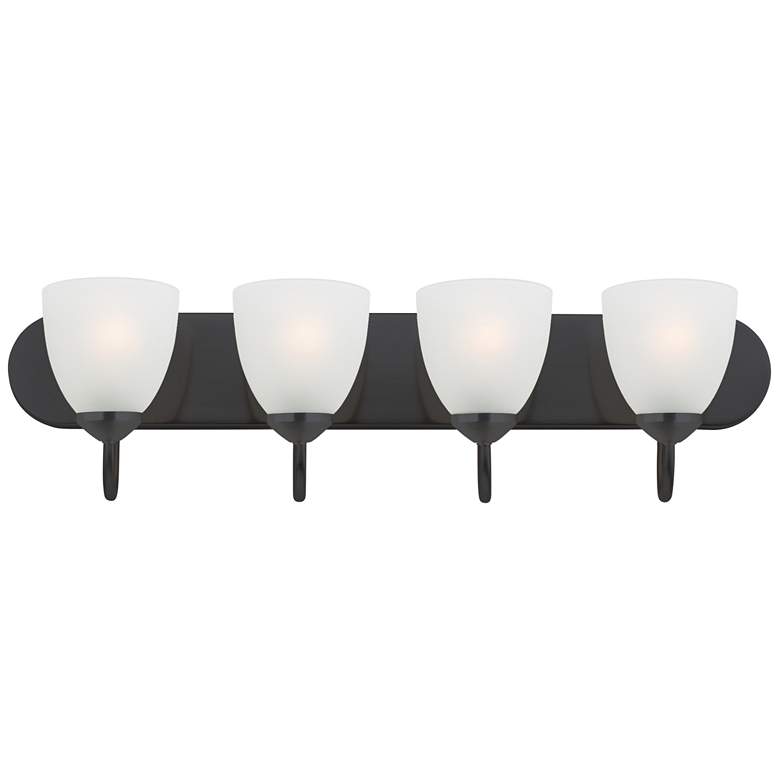 Image 1 Maxim Axis 30" Wide Black 4-Light Strip Bath Vanity