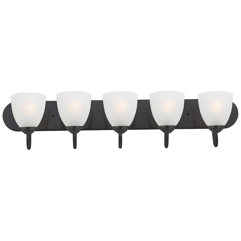 Image 1 Maxim Axis 36" Wide Black 5-Light Strip Bath Vanity