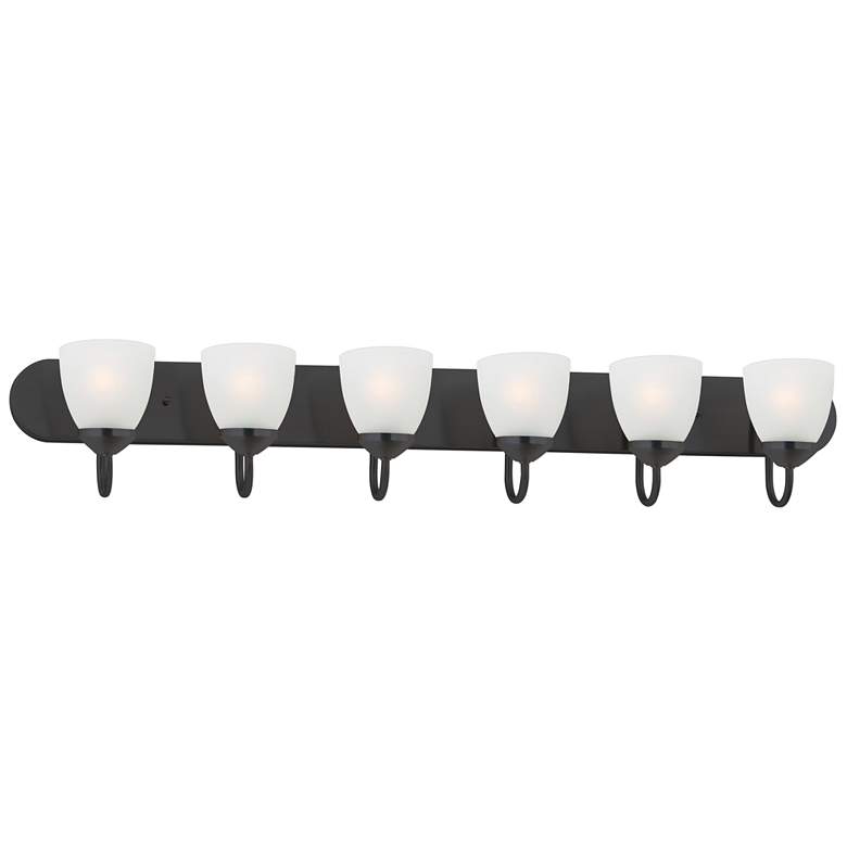 Image 1 Maxim Axis 48" Wide Black 6-Light Strip Bath Vanity
