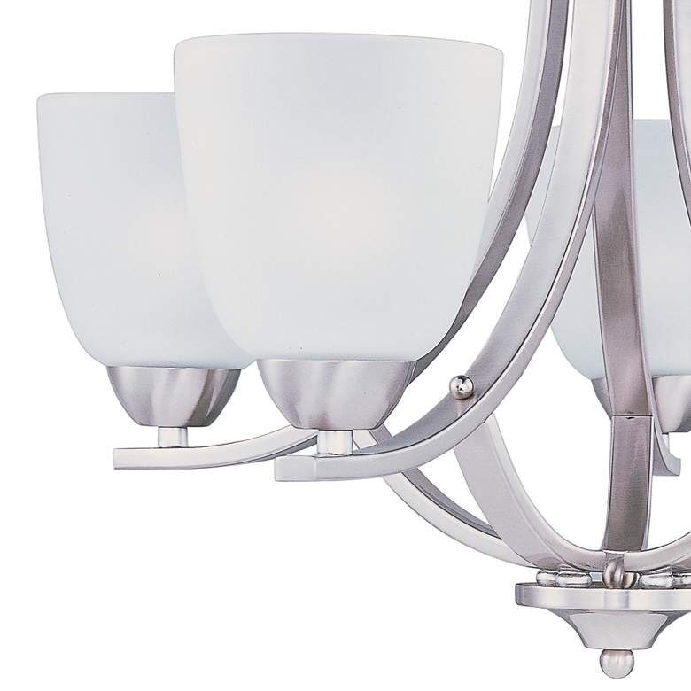 Image 3 Maxim Axis Collection 24 inch Nickel and White Glass Uplight Chandelier more views