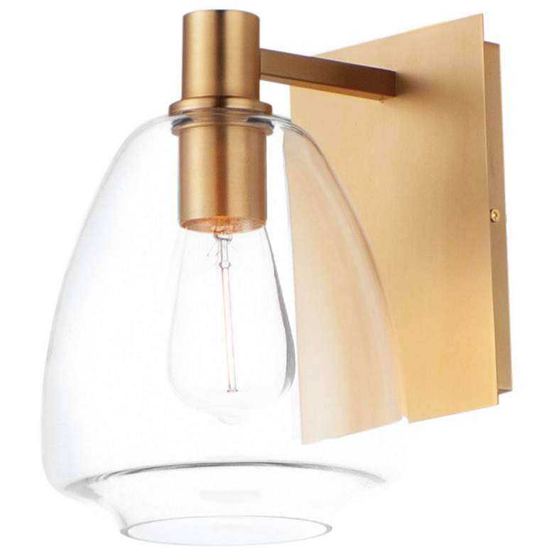 Image 2 Maxim Babylon 10 1/4" High Satin Brass Wall Sconce