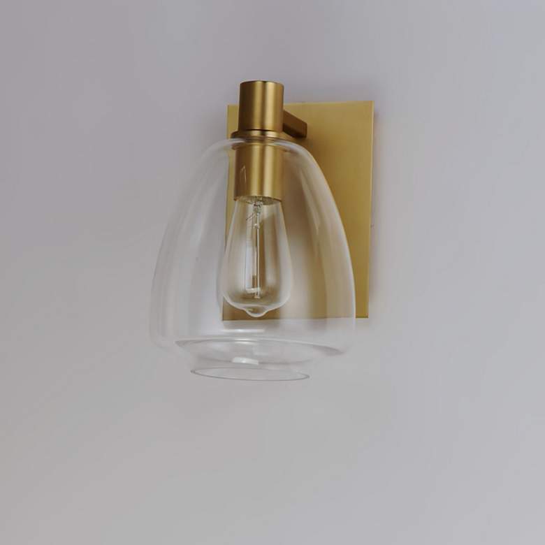 Image 4 Maxim Babylon 10 1/4" High Satin Brass Wall Sconce more views
