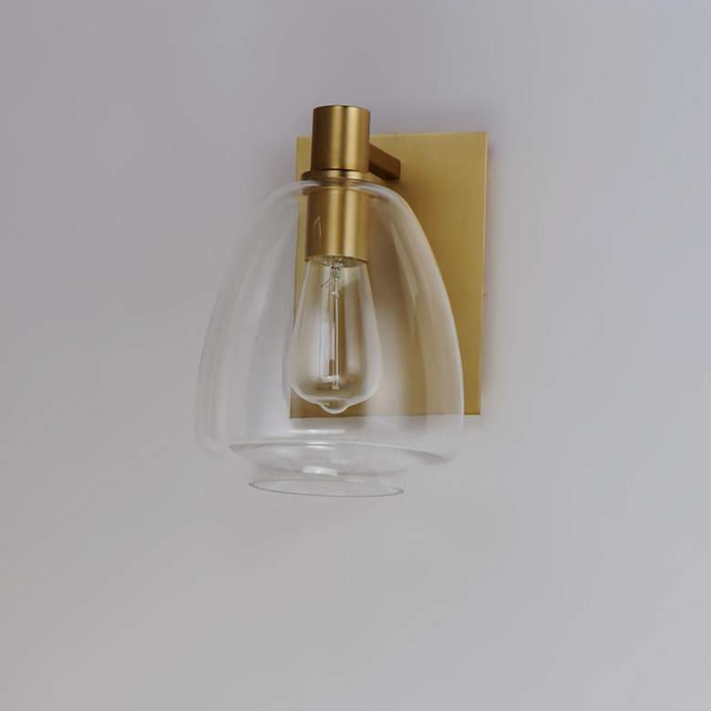 Image 3 Maxim Babylon 10 1/4 inch High Satin Brass Wall Sconce more views