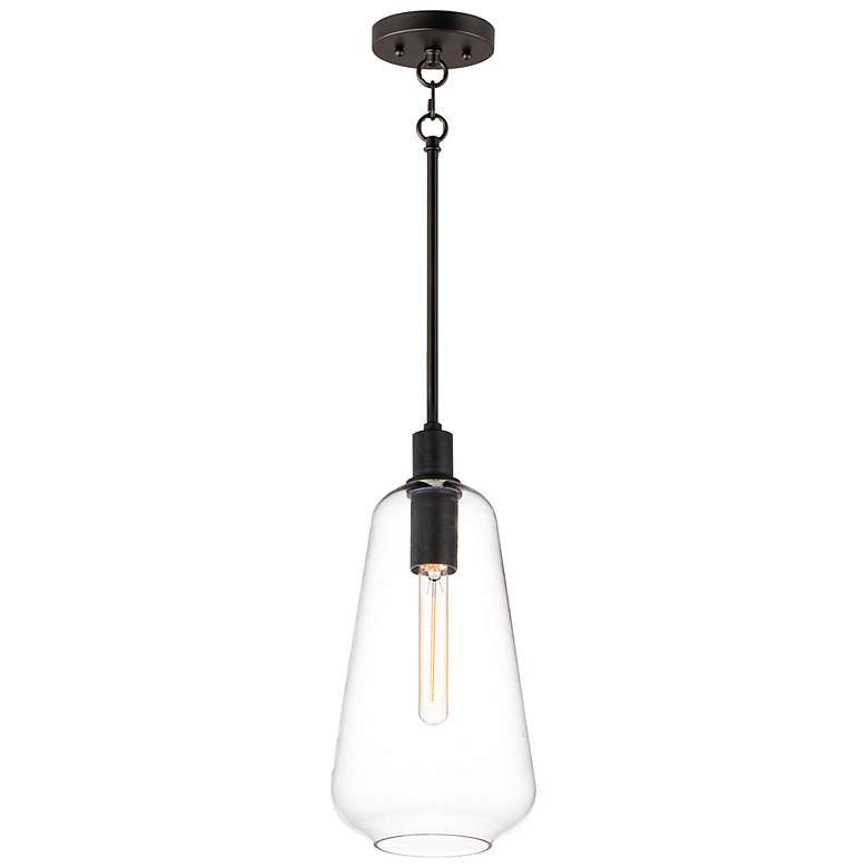 Image 1 Maxim Babylon 7 1/2" Wide Black Mini Pendant